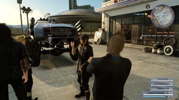 Screenshot of Final Fantasy XV Hammerhead gas station