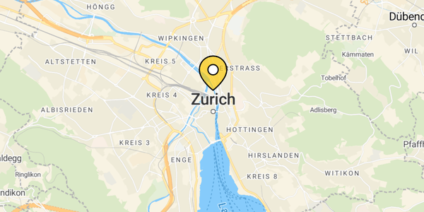 Map of Zürich, Switzerland